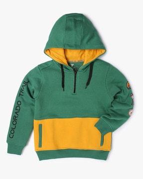 colourblock cotton hoodie