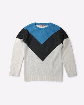 colourblock crew-neck sweater