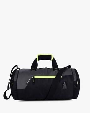 colourblock duffel bag with brand applique