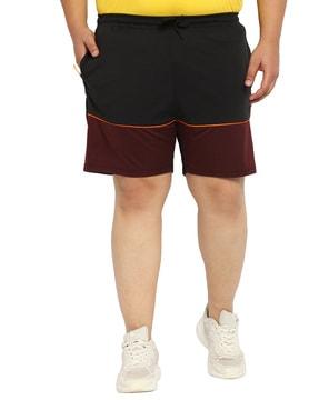 colourblock knit shorts with insert pockets