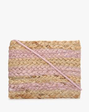 colourblock knitted sling bag