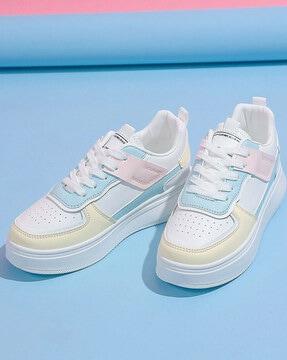colourblock lace-up sneakers