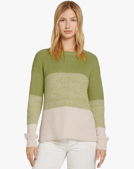 colourblock pullover with drop-shoulder sleeves