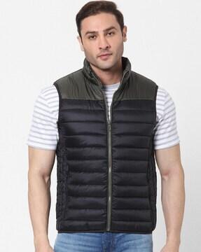 colourblock quilted gillet
