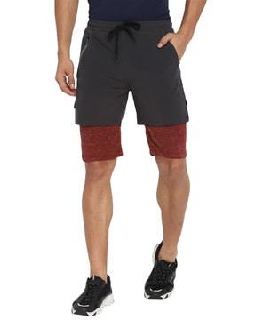 colourblock shorts with slip pockets