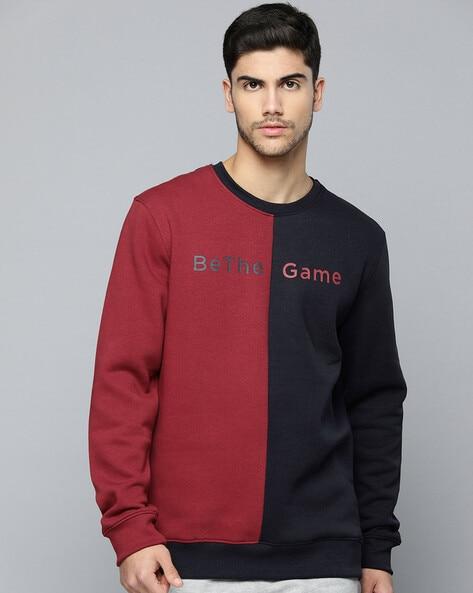 colourblock slim fit crew-neck sweatshirt