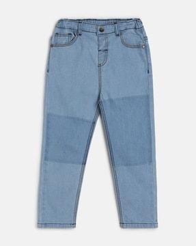 colourblock straight fit jeans