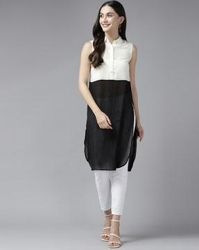 colourblock top with side slits