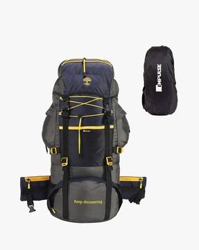 colourblock travel backpack with adjustable straps