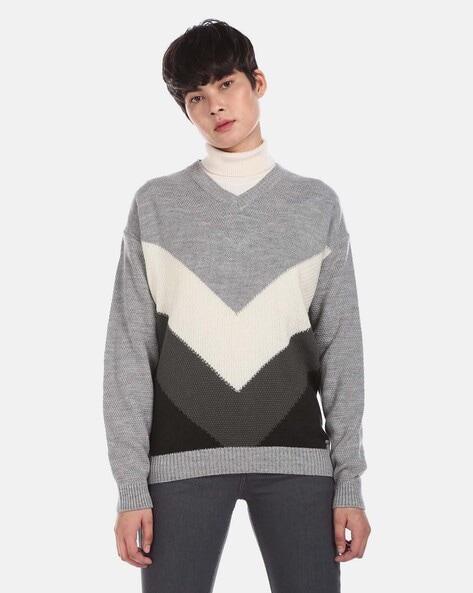 colourblock v-neck sweater