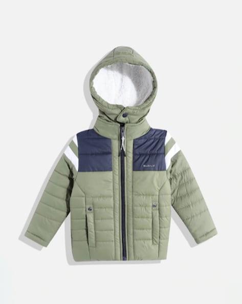 colourblock zip front hooded jacket