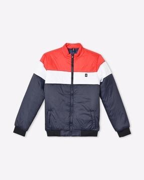 colourblock zip-front puffer jacket