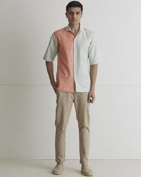 colourblock  shirt with insert pockets