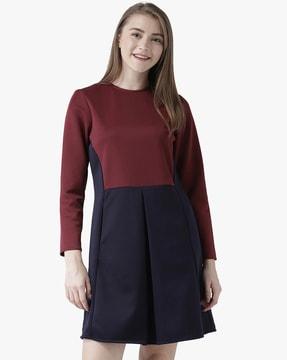 colourblock a-line dress