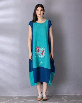 colourblock a-line dress
