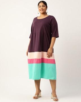 colourblock a-line dress