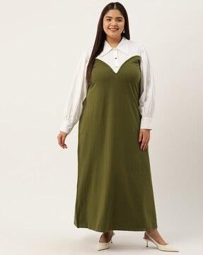 colourblock a-line dress