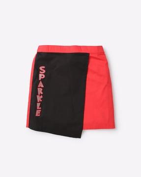 colourblock a-line skirt with elasticated waist