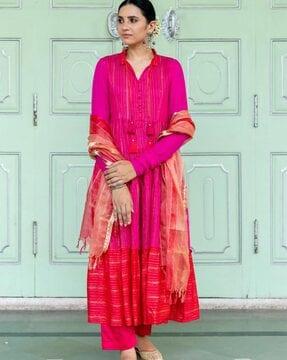 colourblock anarkali kurta set