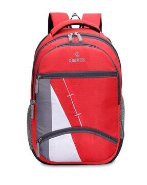 colourblock back pack with zip closure