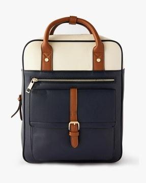 colourblock backpack with external zip pocket