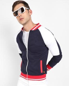 colourblock biker jacket