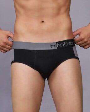 colourblock briefs with elasticated waist