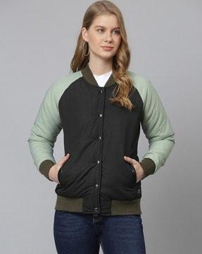 colourblock button-down jacket