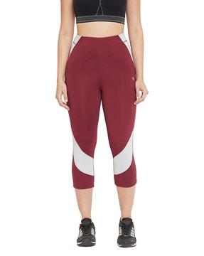 colourblock capris with elasticated waistband