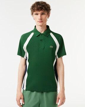 colourblock cotton mini-pique polo t-shirt