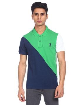colourblock cotton polo t-shirt