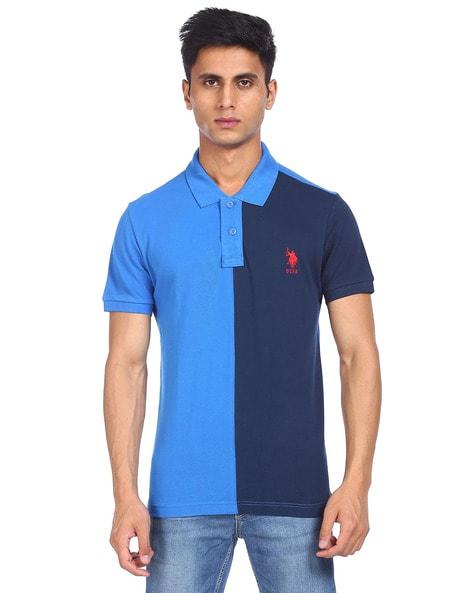 colourblock cotton polo t-shirt