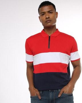 colourblock cotton polo t-shirt