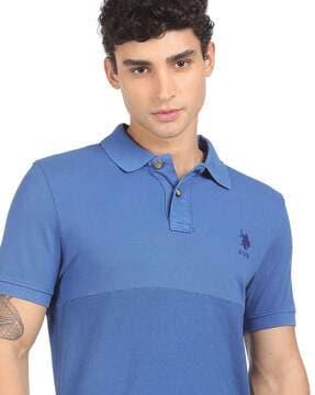 colourblock cotton polo t-shirt