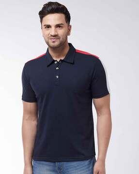 colourblock cotton polo t-shirt