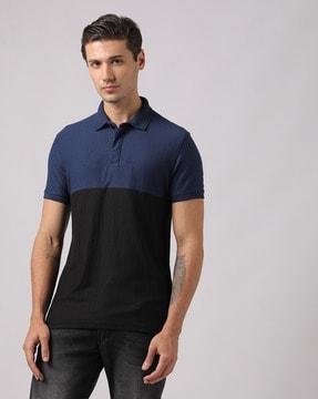 colourblock cotton polo t-shirt