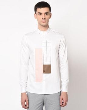 colourblock cotton shirt