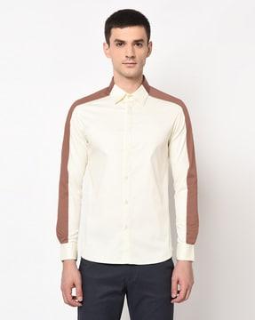 colourblock cotton shirt