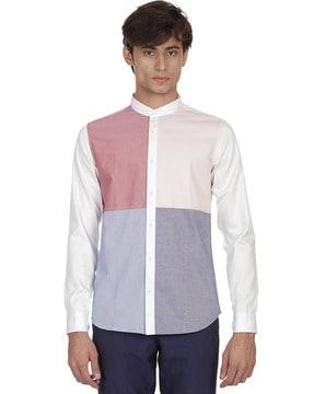 colourblock cotton shirt