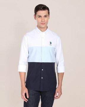 colourblock cotton shirt