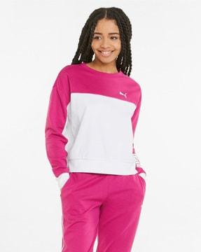 colourblock crew-neck sports sweatshirt