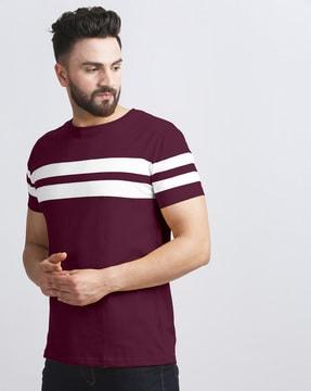 colourblock crew-neck t-shirt with short sleeves