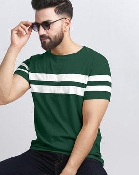 colourblock crew-neck t-shirt with short sleeves