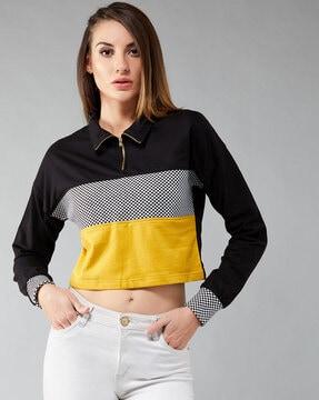 colourblock crop sweatshirt