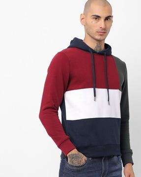 colourblock cut & sew hoodie