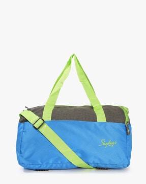 colourblock duffel bag with adjustable strap