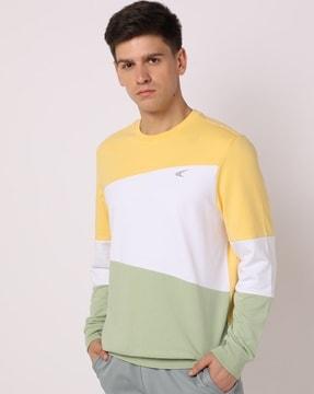colourblock fastdry crew-neck sweatshirt