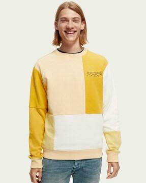 colourblock felpa crew-neck sweatshirt