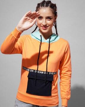 colourblock flap pocket sweatshirt