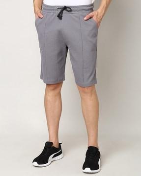 colourblock flat-front bermudas